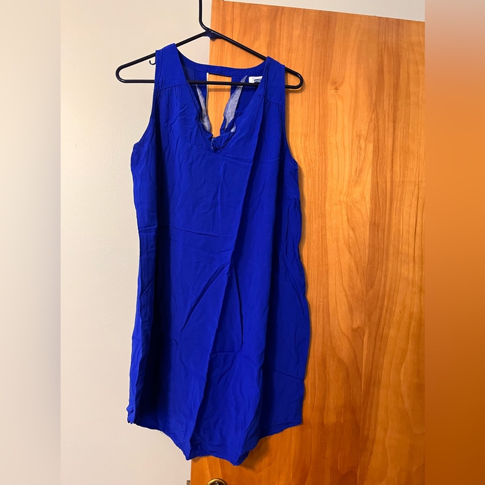 Old navy, cobalt blue sleeveless, to the knee dress. Worn only a few times.